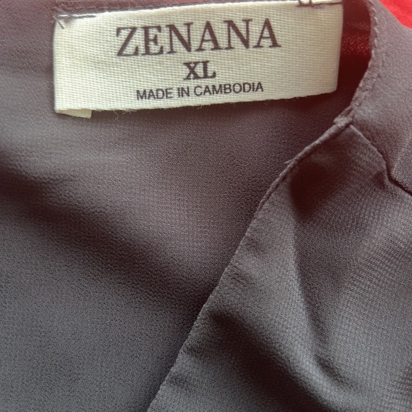 Zenana Charcoal Gray Sleeveless Tie Front Blouse - Picture 7 of 9